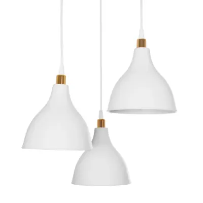 LEDTM® RADE 203-0128 Vintage Κρεμαστό Φωτιστικό Καμπάνα Τρίφωτο 3 x E27 IP20 Λευκό Πλαστικό - Μ40 x Π40 x Υ40cm - Image 7