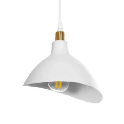 LEDTM® RIVE 203-0142 Μοντέρνο Κρεμαστό Φωτιστικό Καμπάνα Τρίφωτο 3 x E27 IP20 Λευκό & Χρυσό Πλαστικό - Μ40 x Π40 x Υ65cm - Image 8