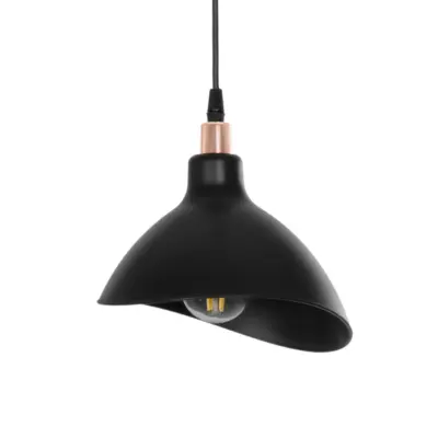LEDTM® RIVE 203-0143 Μοντέρνο Κρεμαστό Φωτιστικό Καμπάνα Μονόφωτο 1 x E27 IP20 Μάυρο με Χρυσό Πλαστικό - Μ22 x Π20 x Υ22cm - Image 5