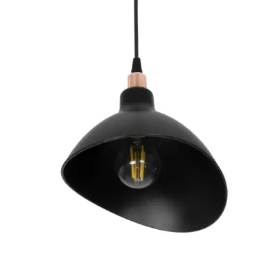 LEDTM® RIVE 203-0143 Μοντέρνο Κρεμαστό Φωτιστικό Καμπάνα Μονόφωτο 1 x E27 IP20 Μάυρο με Χρυσό Πλαστικό - Μ22 x Π20 x Υ22cm - Image 6