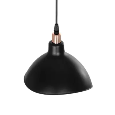 LEDTM® RIVE 203-0143 Μοντέρνο Κρεμαστό Φωτιστικό Καμπάνα Μονόφωτο 1 x E27 IP20 Μάυρο με Χρυσό Πλαστικό - Μ22 x Π20 x Υ22cm - Image 7