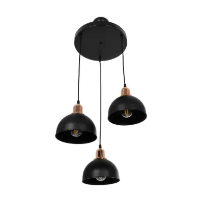 LEDTM® ΗUT 203-0146 Μοντέρνο Κρεμαστό Φωτιστικό Καμπάνα Τρίφωτο 3 x E27 IP20 Μαύρο με Χρυσό Πλαστικό - Μ40 x Π40 x Υ40cm - Image 5