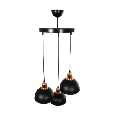 LEDTM® ΗUT 203-0146 Μοντέρνο Κρεμαστό Φωτιστικό Καμπάνα Τρίφωτο 3 x E27 IP20 Μαύρο με Χρυσό Πλαστικό - Μ40 x Π40 x Υ40cm - Image 6