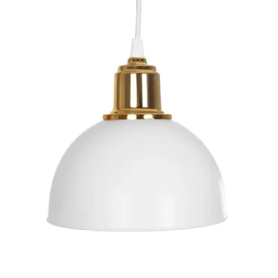 LEDTM® ΗUT 203-0148 Vintage Κρεμαστό Φωτιστικό Καμπάνα Τρίφωτο 3 x E27 IP20 Λευκό με Χρυσό Πλαστικό - Μ40 x Π40 x Υ40cm - Image 8