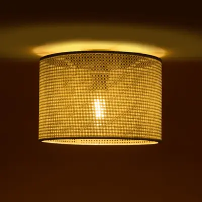 LEDTM® CILIO 203-0150 Μοντέρνο Φωτιστικό Οροφής Καπέλο Μονόφωτο 1 x E27 IP20 Λευκό Διάτρητο Ύφασμα - Μ30 x Π30 x Υ22cm - Image 3