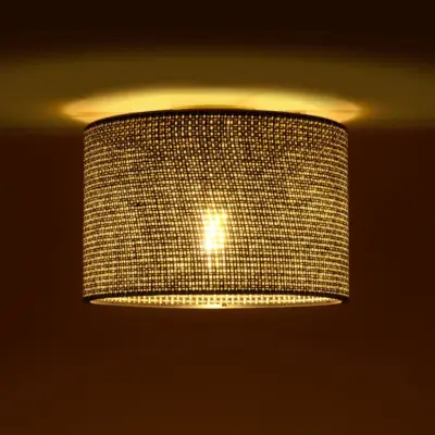LEDTM® CILIO 203-0152 Μοντέρνο Φωτιστικό Οροφής Καπέλο Μονόφωτο 1 x E27 IP20 Μαύρο Διάτρητο Ύφασμα - Μ30 x Π30 x Υ22cm - Image 3