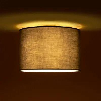 LEDTM® CILIO 203-0153 Μοντέρνο Φωτιστικό Οροφής Καπέλο Μονόφωτο 1 x E27 IP20 Γκρι Ύφασμα - Μ30 x Π30 x Υ22cm - Image 3