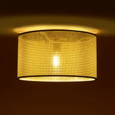 LEDTM® CILIO 203-0155 Μοντέρνο Φωτιστικό Οροφής Καπέλο Μονόφωτο 1 x E27 IP20 Λευκό Διάτρητο Ύφασμα - Μ38 x Π38 x Υ21cm - Image 3
