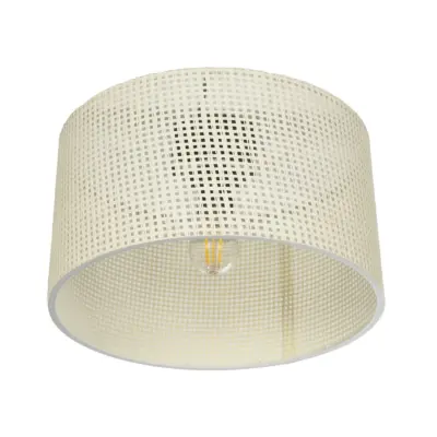 LEDTM® CILIO 203-0155 Μοντέρνο Φωτιστικό Οροφής Καπέλο Μονόφωτο 1 x E27 IP20 Λευκό Διάτρητο Ύφασμα - Μ38 x Π38 x Υ21cm - Image 5