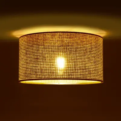 LEDTM® CILIO 203-0156 Μοντέρνο Φωτιστικό Οροφής Καπέλο Μονόφωτο 1 x E27 IP20 Καφέ Διάτρητο Ύφασμα - Μ38 x Π38 x Υ23cm - Image 3