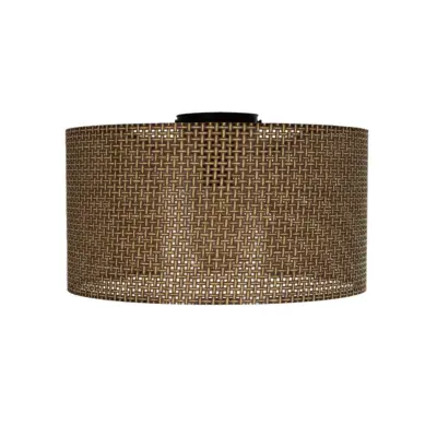 LEDTM® CILIO 203-0156 Μοντέρνο Φωτιστικό Οροφής Καπέλο Μονόφωτο 1 x E27 IP20 Καφέ Διάτρητο Ύφασμα - Μ38 x Π38 x Υ23cm - Image 4