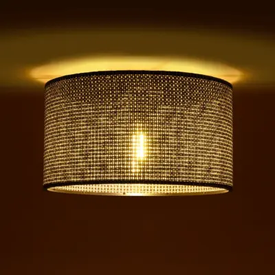 LEDTM® CILIO 203-0157 Μοντέρνο Φωτιστικό Οροφής Καπέλο Μονόφωτο 1 x E27 IP20 Μαύρο Διάτρητο Ύφασμα - Μ38 x Π38 x Υ23cm - Image 3
