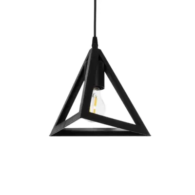LEDTM® TRIANGLE 203-0159 Μοντέρνο Κρεμαστό Φωτιστικό Καμπάνα Μονόφωτο 1 x E27 IP20 Μάυρο Πλαστικό - Μ24 x Π24 x Υ22cm