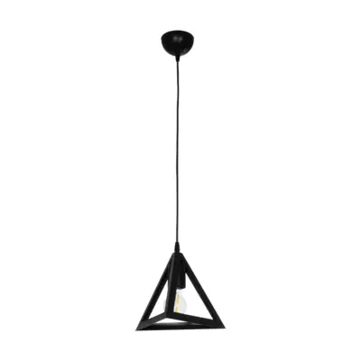 LEDTM® TRIANGLE 203-0159 Μοντέρνο Κρεμαστό Φωτιστικό Καμπάνα Μονόφωτο 1 x E27 IP20 Μάυρο Πλαστικό - Μ24 x Π24 x Υ22cm - Image 4