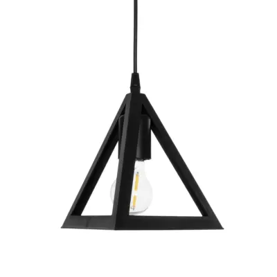 LEDTM® TRIANGLE 203-0159 Μοντέρνο Κρεμαστό Φωτιστικό Καμπάνα Μονόφωτο 1 x E27 IP20 Μάυρο Πλαστικό - Μ24 x Π24 x Υ22cm - Image 5