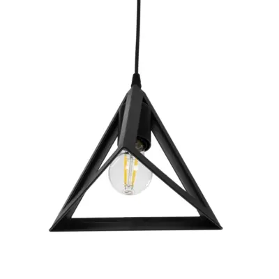 LEDTM® TRIANGLE 203-0159 Μοντέρνο Κρεμαστό Φωτιστικό Καμπάνα Μονόφωτο 1 x E27 IP20 Μάυρο Πλαστικό - Μ24 x Π24 x Υ22cm - Image 6