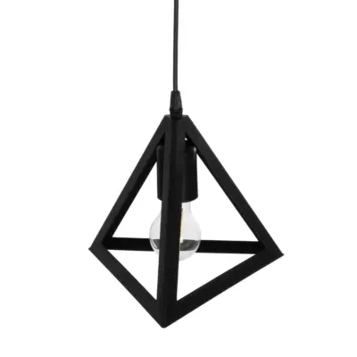 LEDTM® TRIANGLE 203-0159 Μοντέρνο Κρεμαστό Φωτιστικό Καμπάνα Μονόφωτο 1 x E27 IP20 Μάυρο Πλαστικό - Μ24 x Π24 x Υ22cm - Image 7
