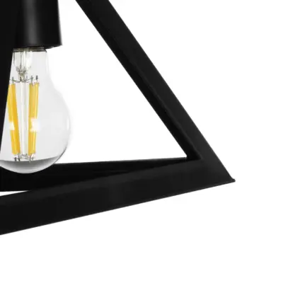 LEDTM® TRIANGLE 203-0159 Μοντέρνο Κρεμαστό Φωτιστικό Καμπάνα Μονόφωτο 1 x E27 IP20 Μάυρο Πλαστικό - Μ24 x Π24 x Υ22cm - Image 8