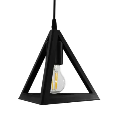 LEDTM® TRIANGLE 203-0160 Μοντέρνο Κρεμαστό Φωτιστικό Καμπάνα Τρίφωτο 3 x E27 IP20 Μαύρο Πλαστικό - Μ67 x Π67 x Υ50cm - Image 8