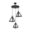 LEDTM® TRIANGLE 203-0162 Μοντέρνο Κρεμαστό Φωτιστικό Οροφής με Ντουί 3 x E27 AC 220-240V IP20 - Μάυρο & Χάλκινο - Μ67 x Π67 x Υ50cm - Image 4