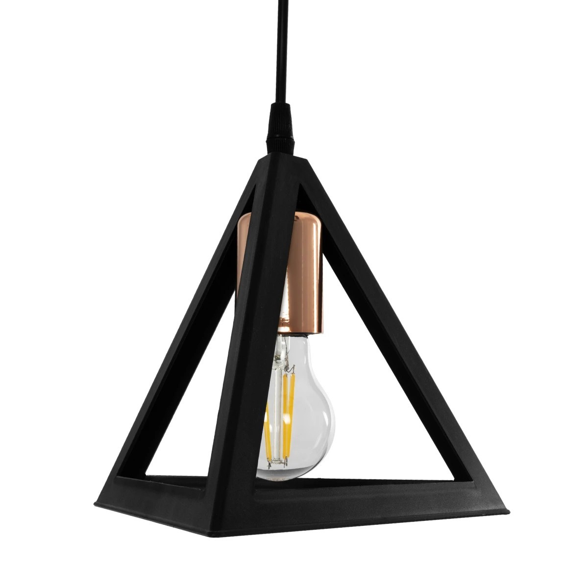 LEDTM® TRIANGLE 203-0162 Μοντέρνο Κρεμαστό Φωτιστικό Οροφής με Ντουί 3 x E27 AC 220-240V IP20 - Μάυρο & Χάλκινο - Μ67 x Π67 x Υ50cm - Image 8