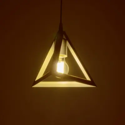 LEDTM® TRIANGLE 203-0163 Μοντέρνο Κρεμαστό Φωτιστικό Καμπάνα Μονόφωτο 1 x E27 IP20 Λευκό Πλαστικό - Μ24 x Π24 x Υ22cm - Image 3