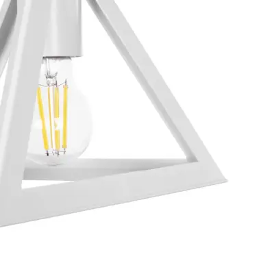 LEDTM® TRIANGLE 203-0163 Μοντέρνο Κρεμαστό Φωτιστικό Καμπάνα Μονόφωτο 1 x E27 IP20 Λευκό Πλαστικό - Μ24 x Π24 x Υ22cm - Image 8
