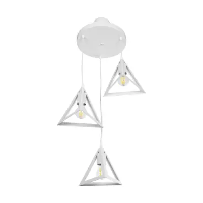 LEDTM® TRIANGLE 203-0164 Μοντέρνο Κρεμαστό Φωτιστικό Καμπάνα Τρίφωτο 3 x E27 IP20 Λευκό Πλαστικό - Μ67 x Π67 x Υ50cm - Image 5