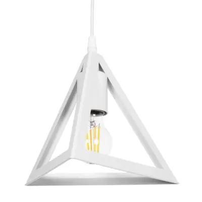 LEDTM® TRIANGLE 203-0164 Μοντέρνο Κρεμαστό Φωτιστικό Καμπάνα Τρίφωτο 3 x E27 IP20 Λευκό Πλαστικό - Μ67 x Π67 x Υ50cm - Image 8