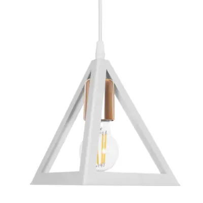 LEDTM® TRIANGLE 203-0166 Μοντέρνο Κρεμαστό Φωτιστικό Καμπάνα Τρίφωτο 3 x E27 IP20 Λευκό με Χρυσό Πλαστικό - Μ67 x Π67 x Υ50cm - Image 8