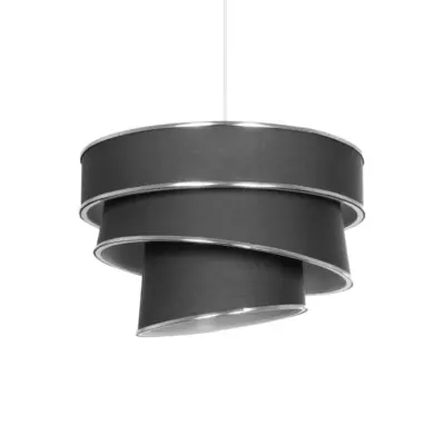 LEDTM® SIERA 203-0167 Μοντέρνο Κρεμαστό Φωτιστικό Καπέλο Μονόφωτο 1 x E27 IP20 Γκρι Ύφασμα με Ασημί Λεπτομέρεια - Μ38 x Π38 x Υ26cm