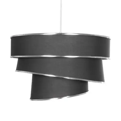 LEDTM® SIERA 203-0167 Μοντέρνο Κρεμαστό Φωτιστικό Καπέλο Μονόφωτο 1 x E27 IP20 Γκρι Ύφασμα με Ασημί Λεπτομέρεια - Μ38 x Π38 x Υ26cm - Image 5
