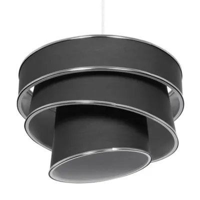 LEDTM® SIERA 203-0167 Μοντέρνο Κρεμαστό Φωτιστικό Καπέλο Μονόφωτο 1 x E27 IP20 Γκρι Ύφασμα με Ασημί Λεπτομέρεια - Μ38 x Π38 x Υ26cm - Image 6
