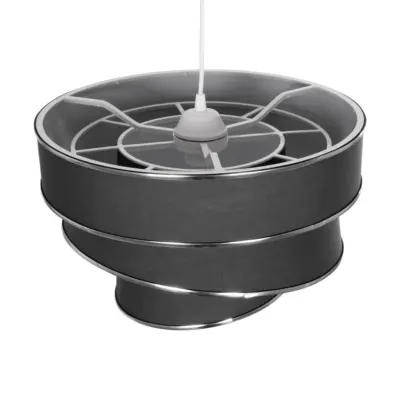 LEDTM® SIERA 203-0167 Μοντέρνο Κρεμαστό Φωτιστικό Καπέλο Μονόφωτο 1 x E27 IP20 Γκρι Ύφασμα με Ασημί Λεπτομέρεια - Μ38 x Π38 x Υ26cm - Image 7