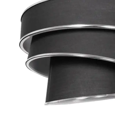 LEDTM® SIERA 203-0167 Μοντέρνο Κρεμαστό Φωτιστικό Καπέλο Μονόφωτο 1 x E27 IP20 Γκρι Ύφασμα με Ασημί Λεπτομέρεια - Μ38 x Π38 x Υ26cm - Image 8