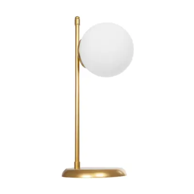 LEDTM® GLOBUS 203-0182 Μοντέρνο Επιτραπέζιο Φωτιστικό Πορτατίφ Μονόφωτο 1 x E27 IP20 Χρυσο Μέταλλο με Λευκό Γυαλί - Μ21 x Π16.5 x Υ45cm - Image 6