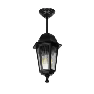 LEDTM® VITRO 203-0189 Vintage Κρεμαστό Φωτιστικό Φαναράκι Μονόφωτο 1 x E27 IP44 Μαύρο Πλαστικό - Μ17 x Π17 x Υ28cm