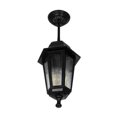 LEDTM® VITRO 203-0189 Vintage Κρεμαστό Φωτιστικό Φαναράκι Μονόφωτο 1 x E27 IP44 Μαύρο Πλαστικό - Μ17 x Π17 x Υ28cm - Image 5