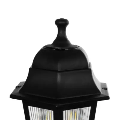 LEDTM® VITRO 203-0190 Vintage Επιδαπέδιο Φωτιστικό Φαναράκι Μονόφωτο 1 x E27 IP44 Μαύρο & Διάφανο Πλαστικό - Μ17 x Π17 x Υ40cm - Image 6