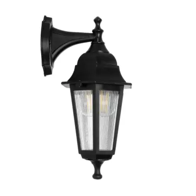 LEDTM® VITRO 203-0191 Vintage Επιτοίχιο Φωτιστικό Φαναράκι Μονόφωτο 1 x E27 IP44 Μαύρο Πλαστικό - Μ17 x Π20 x Υ36cm - Image 5