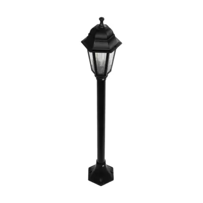LEDTM® VITRO 203-0192 Vintage Επιδαπέδιο Φωτιστικό Κολωνάκι Κήπου Μονόφωτο 1 x E27 IP44 Μαύρο & Διάφανο Πλαστικό - Μ17 x Π17 x Υ100cm - Image 5