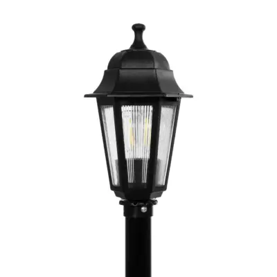 LEDTM® VITRO 203-0192 Vintage Επιδαπέδιο Φωτιστικό Κολωνάκι Κήπου Μονόφωτο 1 x E27 IP44 Μαύρο & Διάφανο Πλαστικό - Μ17 x Π17 x Υ100cm - Image 6