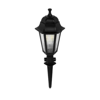 LEDTM® VITRO 203-0193 Vintage Καρφωτό Φωτιστικό Φαναράκι Μονόφωτο 1 x E27 IP44 Μαύρο & Διάφανο Πλαστικό - Μ17 x Π17 x Υ55cm