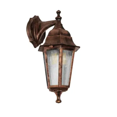 LEDTM® VITRO 203-0196 Vintage Επιτοίχιο Φωτιστικό Φαναράκι Μονόφωτο 1 x E27 IP44 Χάλκινο Πλαστικό - Μ17 x Π20 x Υ36cm