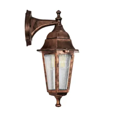 LEDTM® VITRO 203-0196 Vintage Επιτοίχιο Φωτιστικό Φαναράκι Μονόφωτο 1 x E27 IP44 Χάλκινο Πλαστικό - Μ17 x Π20 x Υ36cm - Image 5