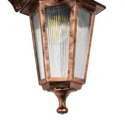 LEDTM® VITRO 203-0196 Vintage Επιτοίχιο Φωτιστικό Φαναράκι Μονόφωτο 1 x E27 IP44 Χάλκινο Πλαστικό - Μ17 x Π20 x Υ36cm - Image 7