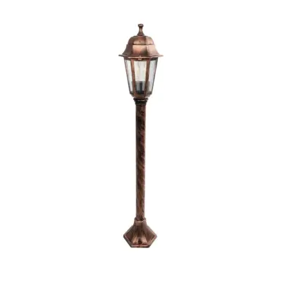 LEDTM® VITRO 203-0197 Vintage Επιδαπέδιο Φωτιστικό Κολωνάκι Κήπου Μονόφωτο 1 x E27 IP44 Χάλκινο & Διάφανο Πλαστικό - Μ17 x Π17 x Υ100cm