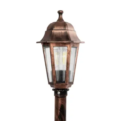 LEDTM® VITRO 203-0197 Vintage Επιδαπέδιο Φωτιστικό Κολωνάκι Κήπου Μονόφωτο 1 x E27 IP44 Χάλκινο & Διάφανο Πλαστικό - Μ17 x Π17 x Υ100cm - Image 6