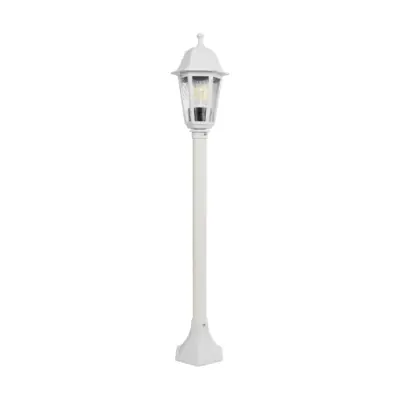 LEDTM® VITRO 203-0202 Vintage Επιδαπέδιο Φωτιστικό Κολωνάκι Κήπου  Μονόφωτο 1 x E27 IP44 Λευκό & Διάφανο Πλαστικό - Μ17 x Π17 x Υ100cm - Image 4
