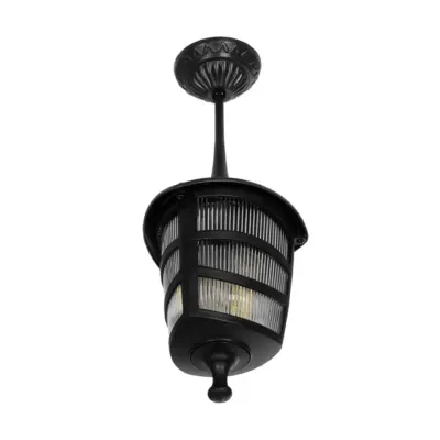 LEDTM® ZARDIN 203-0204 Vintage Κρεμαστό Φωτιστικό Φαναράκι Μονόφωτο 1 x E27 IP44 Μαύρο Πλαστικό - Μ17 x Π17 x Υ22cm - Image 5